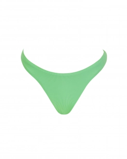 Green Striped Side Tie Thong Low Rise Bikini Bottom S Vivien Vance